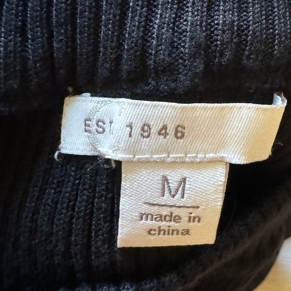 Little Black Dress | Black Bodycon Midi Sweater Dress + Sheer Sleeves | M - Picture 4 of 4